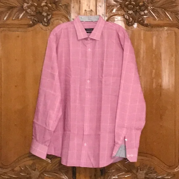 Bugatchi Mens Red White Dress Shirt - Picture 2 of 7